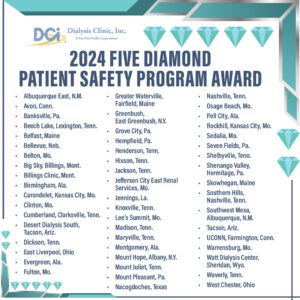 DCI 2024 Five Diamond Patient Safety Program Awarded Clinics