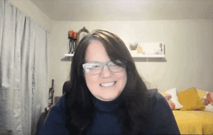 lisa during a zoom meeting to announce her award